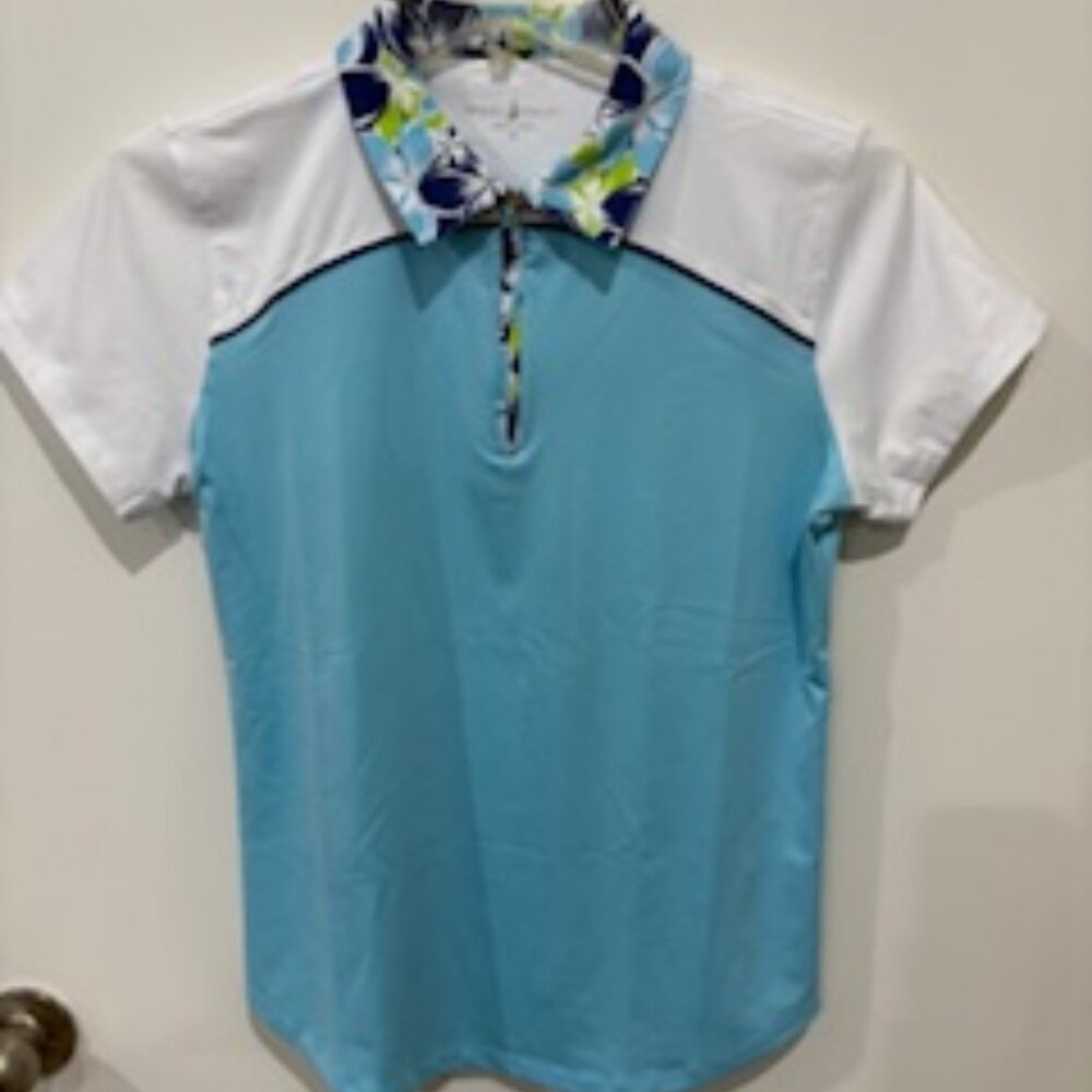Sport Haley, polo style golf shirt, short sleeve, half zip front.  Size S.  NWT